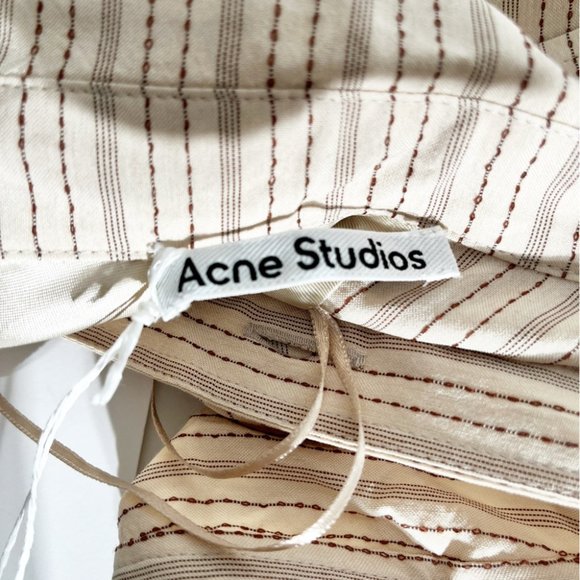 NWT Acne Studios Striped One Shoulder Shirt Dress - Picture 3 of 4
